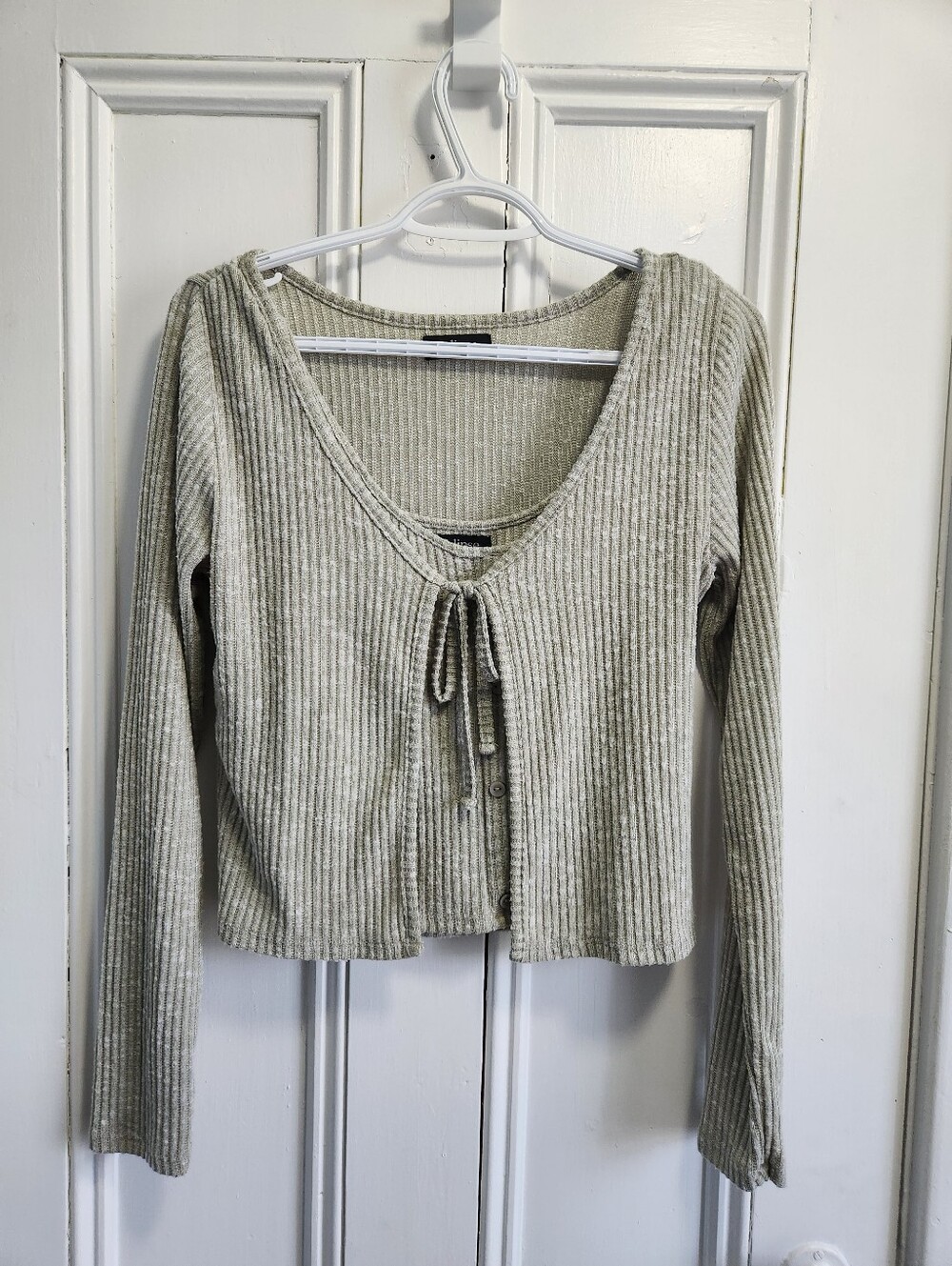 Eclipse Ribbed Knit Crop Top & Cardigan Set - Size Small